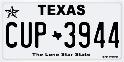 TX license plate CUP3944