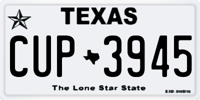 TX license plate CUP3945