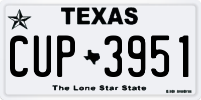 TX license plate CUP3951