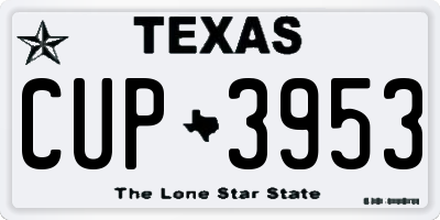 TX license plate CUP3953