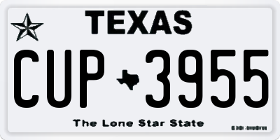 TX license plate CUP3955