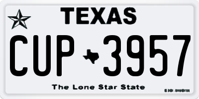 TX license plate CUP3957