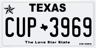 TX license plate CUP3969