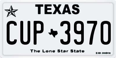 TX license plate CUP3970