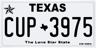 TX license plate CUP3975