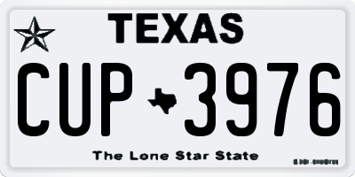 TX license plate CUP3976