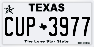 TX license plate CUP3977