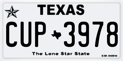 TX license plate CUP3978