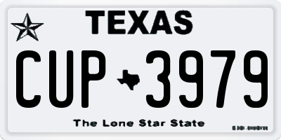 TX license plate CUP3979