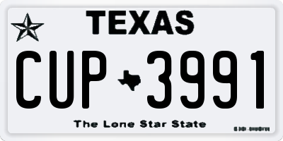 TX license plate CUP3991