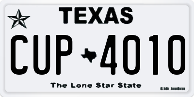 TX license plate CUP4010