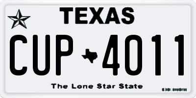 TX license plate CUP4011