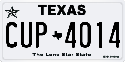 TX license plate CUP4014