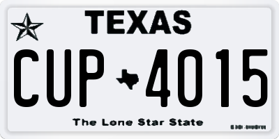 TX license plate CUP4015