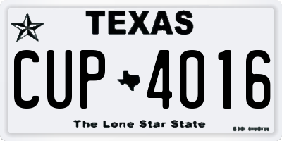 TX license plate CUP4016