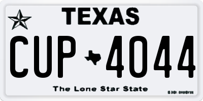 TX license plate CUP4044