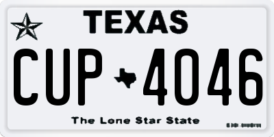 TX license plate CUP4046