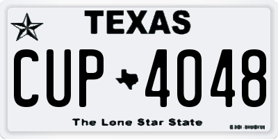 TX license plate CUP4048