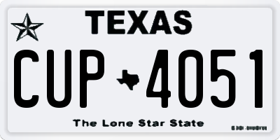 TX license plate CUP4051