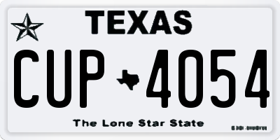 TX license plate CUP4054