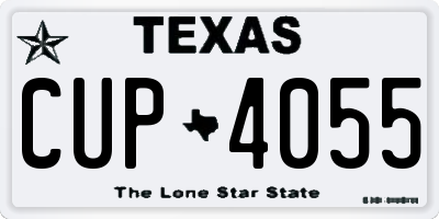 TX license plate CUP4055