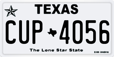 TX license plate CUP4056
