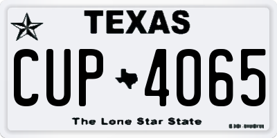 TX license plate CUP4065