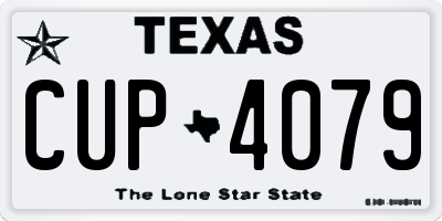 TX license plate CUP4079
