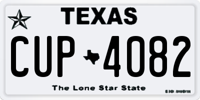 TX license plate CUP4082
