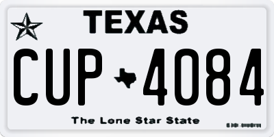TX license plate CUP4084