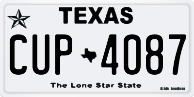 TX license plate CUP4087