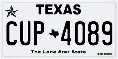 TX license plate CUP4089