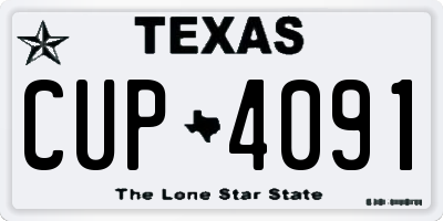 TX license plate CUP4091