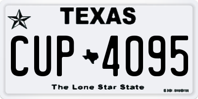 TX license plate CUP4095