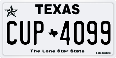 TX license plate CUP4099