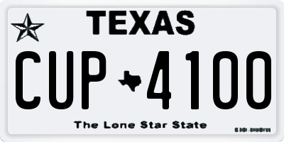 TX license plate CUP4100