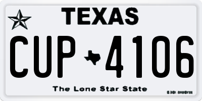 TX license plate CUP4106