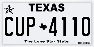 TX license plate CUP4110