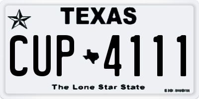 TX license plate CUP4111