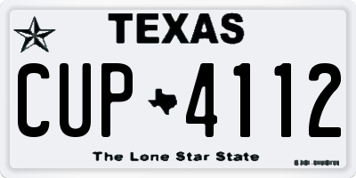 TX license plate CUP4112