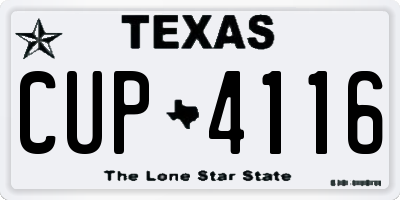 TX license plate CUP4116