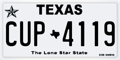 TX license plate CUP4119