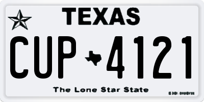 TX license plate CUP4121