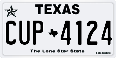 TX license plate CUP4124