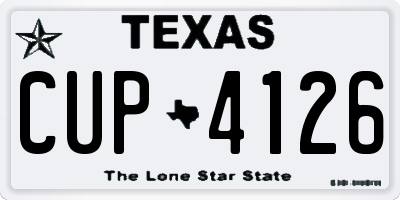 TX license plate CUP4126