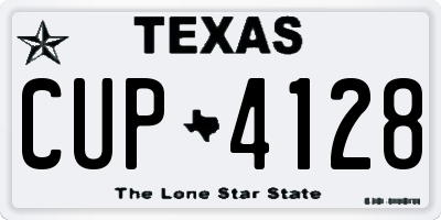 TX license plate CUP4128