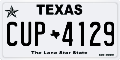 TX license plate CUP4129