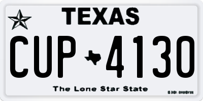 TX license plate CUP4130