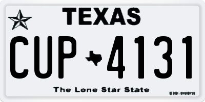TX license plate CUP4131