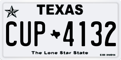 TX license plate CUP4132
